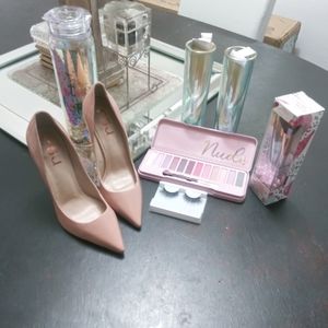 FSJ Rose stilletto heels w Glam set